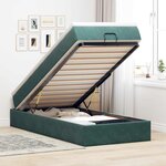 vidaXL Cadre de lit ottoman avec matelas vert foncé 90x200 cm velours
