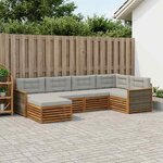 vidaXL Ensemble de canapés d'extérieur 6 Pièces Naturel et gris clair