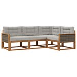vidaXL Ensemble de canapés d'extérieur 4 pc Naturel et Gris clair
