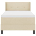 vidaXL Lit à ressorts avec matelas crème  100x200 cm  en tissu