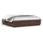 vidaXL Cadre de lit avec LED sans matelas chêne marron 200x200 cm