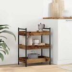 vidaXL Chariot de cuisine Bois ancien 50 x 30 x 70 cm