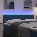 vidaXL Tête de lit LED avec bandes LED Bleu 160 cm Velours