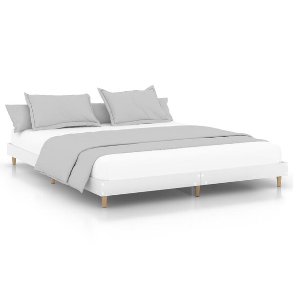 vidaXL Cadre de lit blanc 150x200 cm bois d'ingénierie