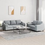 vidaXL Ensemble de canapés 2 Pièces coussins gris clair tissu