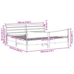 vidaXL Cadre de lit avec tête de lit 180x200 cm bois de pin massif