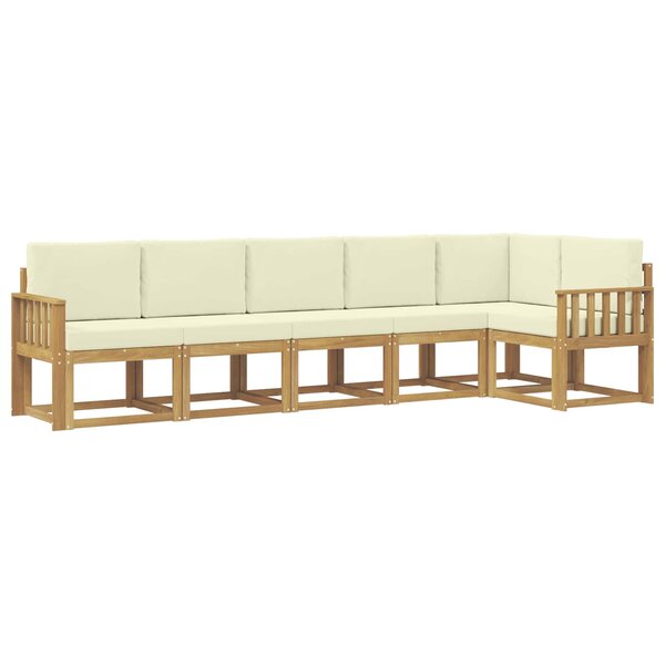 vidaXL Ensemble de canapés d'extérieur 6 pc Blanc et crème Polyester