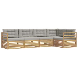 vidaXL Ensemble de canapés d'extérieur 5 pc Blanc et gris clair