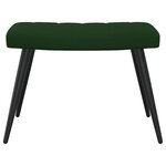 vidaXL Chaise de relaxation avec tabouret Vert foncé Velours