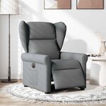 vidaXL Fauteuil inclinable électrique Gris foncé Tissu