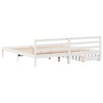 vidaXL Cadre de lit sans matelas blanc 200x200 cm bois massif de pin