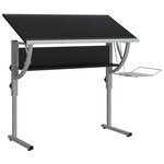 Bureau table poste de travail meuble d'ordinateur informatique étude d'artisanat et 110 x 53 x (58-87) cm noir 02_0023700