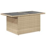 vidaXL Salon de jardin avec coussins 9 Pièces beige résine tressée acacia