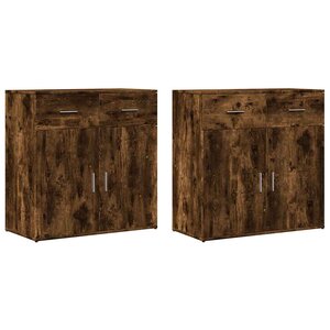 vidaXL Buffets 2 Pièces chêne fumé 79x38x80 cm bois d'ingénierie