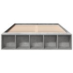 vidaXL Cadre de lit gris béton 135x190 cm bois d'ingénierie