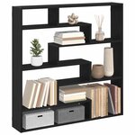 vidaXL Étagère cube murale 7 compartiments noir bois d'ingénierie