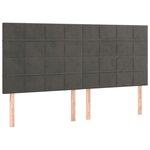 vidaXL Tête de lit à LED Gris foncé 200x5x118/128 cm Velours