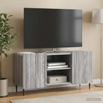 vidaXL Meuble TV 102 x 34 5 x 52 cm Sonoma gris Bois d'ingénierie