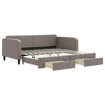 vidaXL Lit de jour avec gigogne et tiroirs taupe 100x200 cm tissu