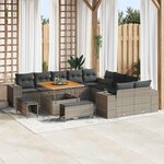 vidaXL Ensemble de canapé de jardin 13 Pièces Gris 100 x 100 x 71 cm