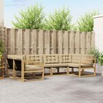 vidaXL Ensemble de canapés d'extérieur 6 Pièces Blanc et Beige
