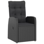 vidaXL Salon de jardin 7 Pièces avec coussins résine tressée noir
