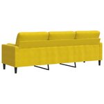 vidaXL Canapé 3 places avec oreillers décoratifs jaune 210 cm velours