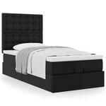 VidaXL Lit ottoman avec matelas noir 90x200 cm similicuir