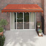 vidaXL Auvent rétractable automatique orange et marron 3x2 5 m