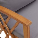 vidaXL Salon de jardin 3 Pièces avec coussins Bois d'acacia massif