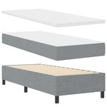 vidaXL Lit à ressorts avec matelas et lumière LED gris clair 100 x 200 cm en tissu