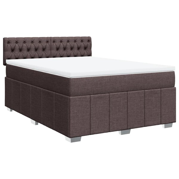 vidaXL Sommier à lattes de lit avec matelas Marron foncé 160x200 cm