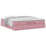 VidaXL Cadre de lit ottoman avec matelas rose 180x200 cm velours