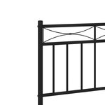 vidaXL Cadre de lit métal sans matelas avec tête de lit noir 80x200 cm