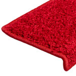 vidaXL Tapis d'escalier 30 pièces 65 x 21 x 4 cm Bordure rectangulaire rouge
