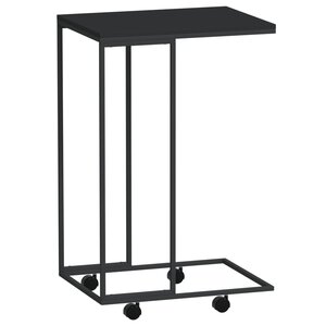 vidaXL Table d'appoint avec roues Noir 40x30x63 5 cm Bois d'ingénierie