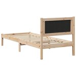 vidaXL Cadre de lit avec tête de lit Noir 80 x 190 cm Pin massif