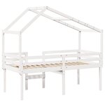 vidaXL Lit haut avec toit blanc 90x200 cm bois de pin massif
