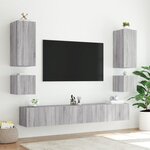 vidaXL Meubles TV muraux et lumières LED 2Pièces sonoma gris 40 5x35x40cm