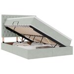 vidaXL Lit de rangement LED avec matelas Gris clair 140 x 190 cm