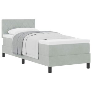 vidaXL Lit à ressorts avec matelas Gris clair 80 x 200 cm Velours