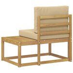 vidaXL Canapé d'extérieur en bout avec coussin Blanc 91 x 63 x 73 cm