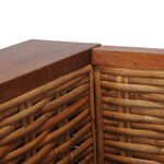 vidaXL Fauteuil avec coussins Marron Rotin naturel