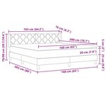 vidaXL Lit à Ressorts avec matelas Gris foncé 160 x 200 cm tissu