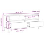 vidaXL Meuble TV avec tiroir Bois Ancien 100 x 34 5 x 44 5 cm