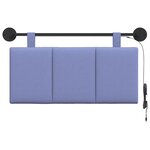 vidaXL Tête de lit suspendue Avec lumière LED Bleu denim Tissu