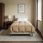 vidaXL Duvet d'hiver Matelassé Bleu foncé 140 x 220 cm Microfibre