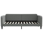 vidaXL Lit de jour avec gigogne et tiroirs gris foncé 90x200 cm tissu
