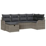 vidaXL Ensemble de canapé de jardin 6 Pièces Gris 232.5 x 122.5 x 85 cm