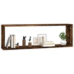 vidaXL Étagères murales cubiques 2 Pièces Chêne fumé 80x15x26 5 cm